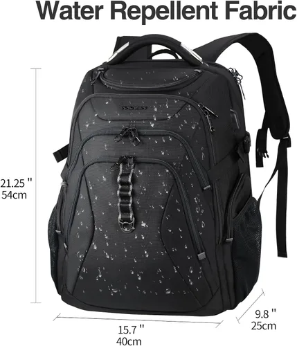 Miniatura 2 de KROSER Mochila de viaje para laptop de 18.4 pulgadas XXXL mochila para juegos con carcasa rígida Saferoom bolsillos RFID repelente al agua, mochila