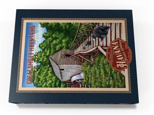 Miniatura 4 de MyPuzzle Great Smoky Mountains National Park - Enchanted Mill Among Smoky Highlands - Póster de viaje vintage - Rompecabezas de 100 piezas
