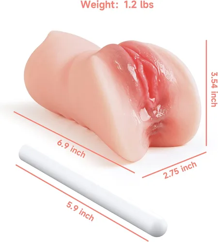 Miniatura 2 de Masturbador masculino de bolsillo 3 en 1, muñeca sexual con vagina texturizada 3D, ano apretado y palo de secado, juguete sexual para adultos, Piel