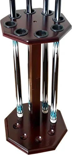 Miniatura 10 de Soporte independiente para tacos de billar, accesorios para mesa de billar con capacidad para 8 tacos, soporte para tacos de billar, soporte de piso