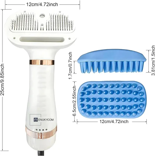 Miniatura 8 de Secador de pelo silencioso para mascotas de 300 W - Secador de pelo para mascotas para perros y gatos pequeños y medianos con peine extraíble