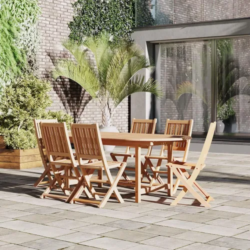 Miniatura 13 de Amazonia Teak Budapest - Juego de comedor rectangular de teca (7 piezas)
