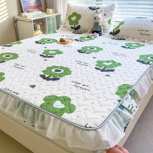 Miniatura 12 de Sábanas de bolsillo profundo, sábanas de látex de seda de hielo, fundas de colchón con estampado de dibujos animados agradables a la piel, con Gris