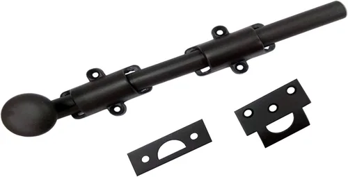 Miniatura 26 de QCAA Perno de puerta holandés de latón macizo, 36 ", latón pulido lacado, 1 paquete, hecho en Taiwán 35.8 in - Latón pulido lacado