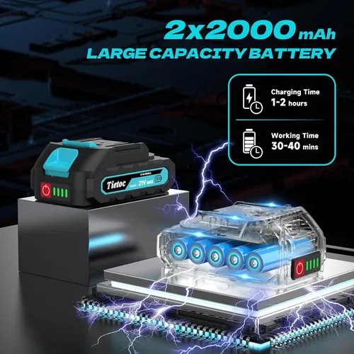 Miniatura 11 de Mini motosierra inalámbrica, portátil de 8 y 6 pulgadas, motosierra eléctrica portátil a batería, con 2 baterías y aceite automático, regalos