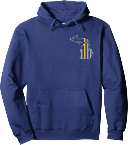 Miniatura 5 de Michigan Thin Gold Line Flag Police Operator 911 - Sudadera con capucha