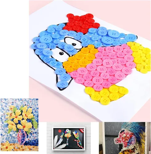 Miniatura 6 de Acerca de 660 botones de resina de varias especificaciones, botones hechos a mano, botones artesanales de costura, botones decorativos pintados a