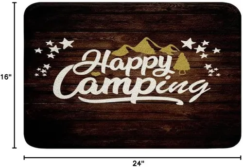 Miniatura 3 de Feelyou Alfombras de baño para cámper, alfombras de baño para campamento feliz, para ducha, tina, caravana, camping, baño, antideslizantes