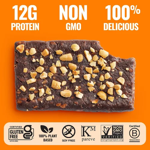 Miniatura 4 de The GFB Barras de proteína de mantequilla de maní de chocolate, sin gluten, a base de plantas, sin OMG, hechas de forma sostenible, ridículamente