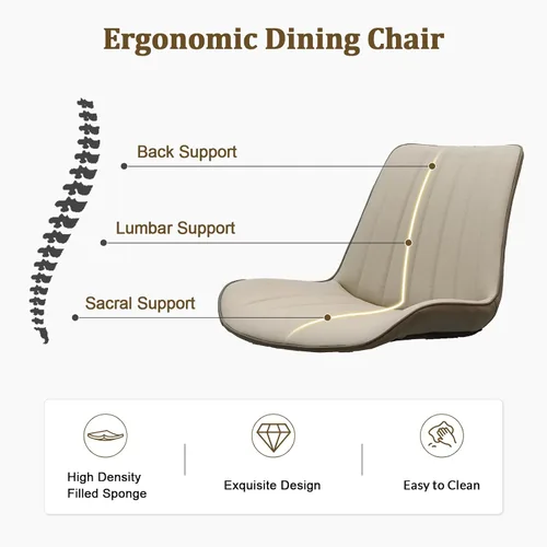 Miniatura 7 de Juego de sillas de comedor AmoUnico, silla de comedor moderna, sillas de comedor de cuero, sillas de cocina con tapizado de cuero sintético