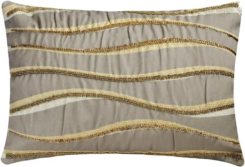 Miniatura 21 de The HomeCentric Funda de almohada lumbar decorativa gris de 12 x 20 pulgadas, encaje de yute y lino, yute, almohada oblonga de lentejuelas hechas a