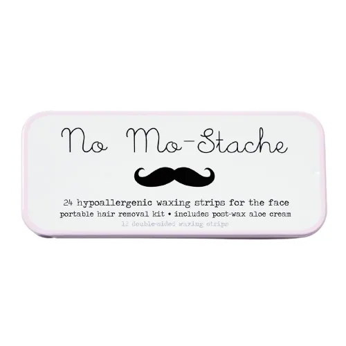 No Mo-Stache Shark Tank - Tiras de cera de labios para depilación, 24 tiras de cera hipoalergénicas para labio superior, barbilla, cejas y cara