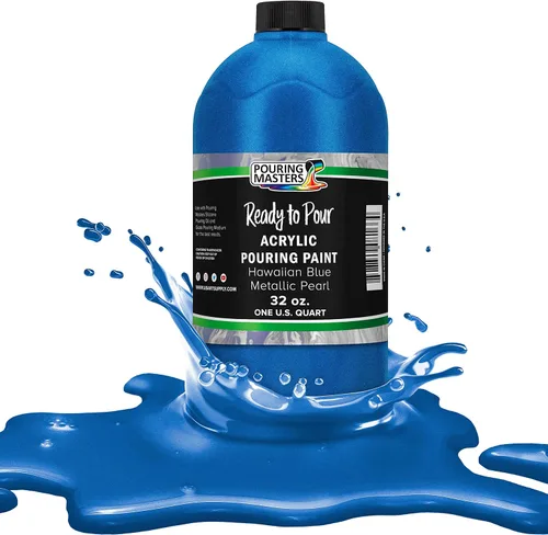 Miniatura 41 de Pouring Masters Royal Blue Metallic Pearl - Pintura acrílica para verter lista para verter – Pintura acrílica líquida premezclada de 32 onzas