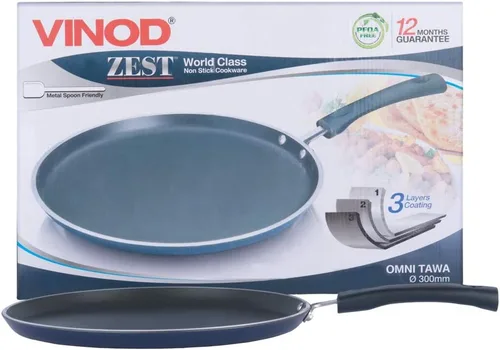 Miniatura 7 de Vinod Zest Omni Dosa Tawa - Plancha antiadherente (12 pulgadas), color negro