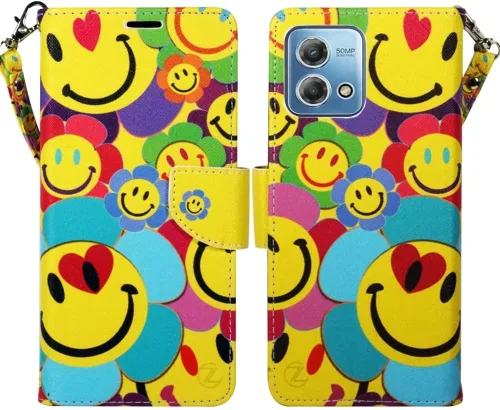 Miniatura 10 de Zase Funda para teléfono Moto G Stylus 5G (2023) para mujer, de piel sintética, diseño bonito con correa para la muñeca, ranura para tarjeta