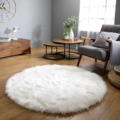 Miniatura 26 de Latepis - Tapete rectangular de piel sintética tipo lana de oveja suave, esponjosa y lavable para sala de estar, dormitorio, sala de juegos o Blanco