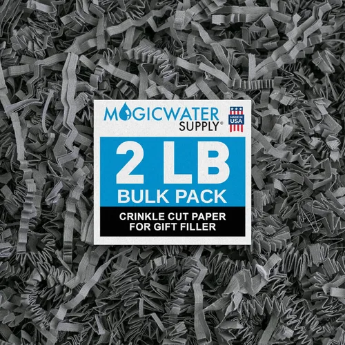 Miniatura 36 de MagicWater Papel de Corte Ondulado para Cestas de Regalo - 2LB - Blanco y Dorado - Perfecto para Relleno de Papel Triturado, Relleno de Cestas