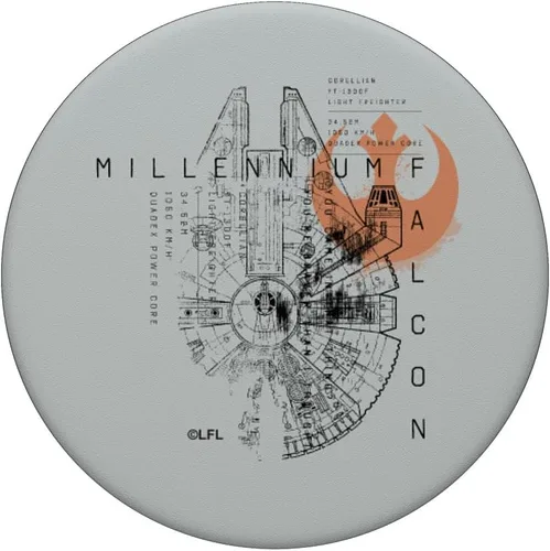 Miniatura 3 de Star Wars Millennium Falcon Schematic PopSockets PopGrip: agarre intercambiable para teléfonos y tabletas