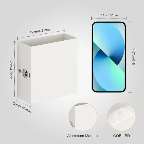 Miniatura 2 de Lightess Aplique de pared con batería con control táctil, luces LED de pared recargables, luces de montaje en pared arriba hacia abajo