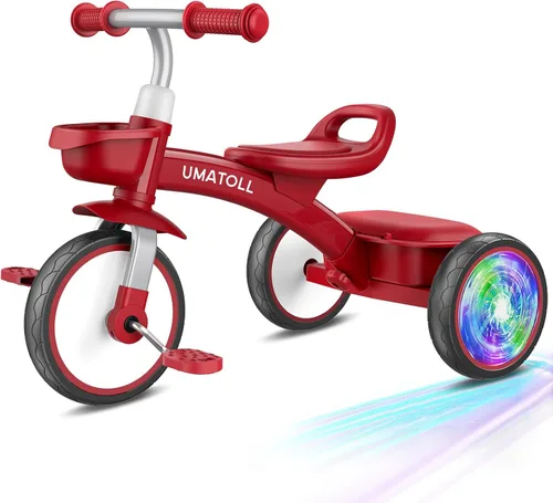 Miniatura 10 de Umatoll Triciclo para Niños Pequeños para niños y niñas de 18 meses a 4 años, juguetes de bicicleta para niños pequeños con asiento ajustable