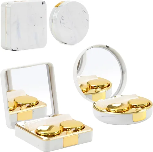 Miniatura 18 de Estuche 2 en 1 para Lentes de Contacto y Anteojos para Mujeres, Hombres y Niños, Estuche Duro Portátil de Doble Cara para Anteojos de Viaje