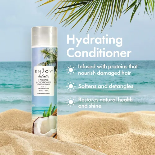 Miniatura 2 de Enjoy Holistic Hydrate Conditioner - Tratamiento nutritivo con infusión de proteínas para cabello dañado, suaviza y desenreda, sin sulfatos ni