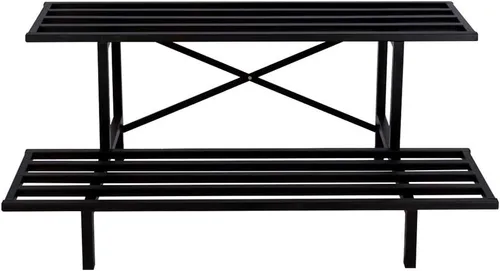 Miniatura 17 de Zhongma Soporte de metal resistente de 2 niveles para plantas para el hogar, interior y exterior, 35.43 pulgadas de largo x 17.5 pulgadas de ancho x