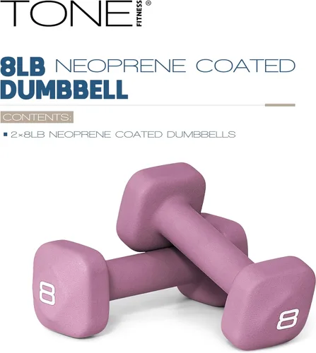Miniatura 65 de Tone Fitness Pares de Mancuernas de Pesas de Neopreno con Cabeza Cuadrada Antirrodamiento Múltiples Opciones Azul