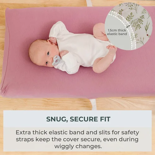 Miniatura 4 de Pobibaby Paquete de 2 fundas para cambiadores para niñas, funda de mezcla de algodón de primera calidad, suaves y transpirables, sábanas