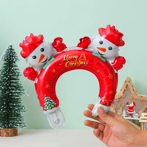 Miniatura 3 de Diadema de globo de Navidad, globo de papel de aluminio, diadema inflable de Navidad, globos inflables para decoración de fiestas temáticas