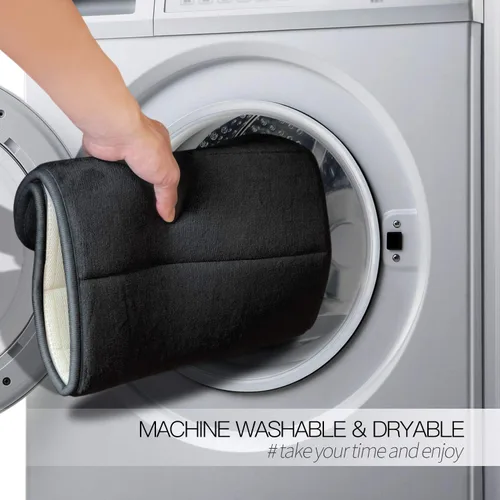 Miniatura 6 de Betus Tapete de baño de espuma viscoelástica de lujo, absorbente de agua, súper acogedor y antideslizante, lujoso tapete de baño de terciopelo Negro