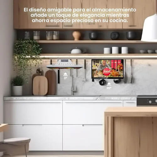 Miniatura 5 de SYLVOX TV abatible de 15.6 pulgadas para debajo del gabinete, televisor pequeño de 12 voltios con rotación de 90 grados, reducción de ruido digital