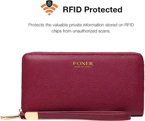Miniatura 4 de Carteras de cuero para mujer cuero genuino RFID bloqueo caja de regalo embalaje