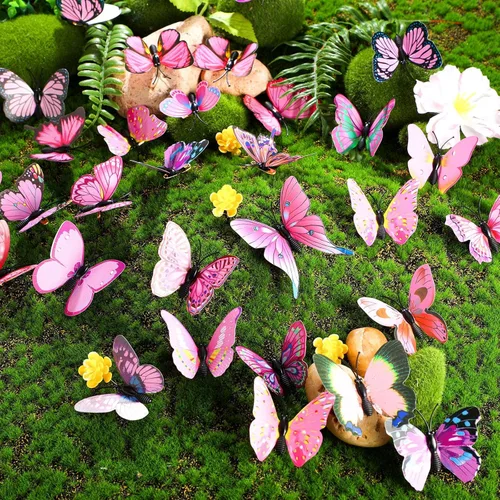 Miniatura 7 de 36 alfileres de mariposa 3D, broche de seguridad de plástico, decoración de México a granel para ropa de solapa, manualidades, decoración