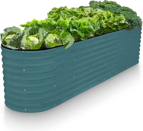 Miniatura 11 de Plant & Plot Camas de jardín elevadas galvanizadas para exteriores/ 8 x 2 × 1 pie Plantador elevado Camas elevadas para jardinería, verduras