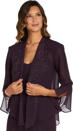 Miniatura 2 de R&M Richards - Vestido de gasa con cuentas para mujer