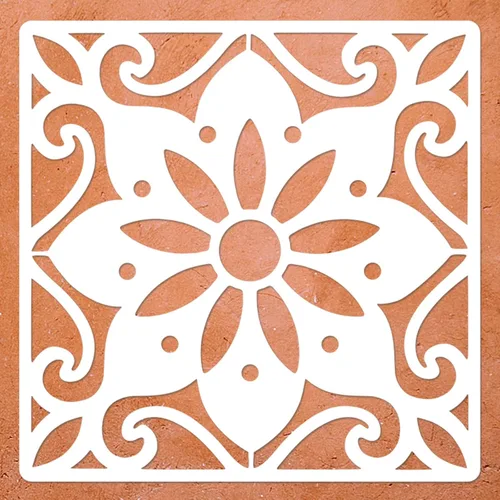 Plantillas grandes para piso, paquete de 2 plantillas de 12 x 12 pulgadas con patrón mexicano Talavera reutilizables, plantillas de pared para