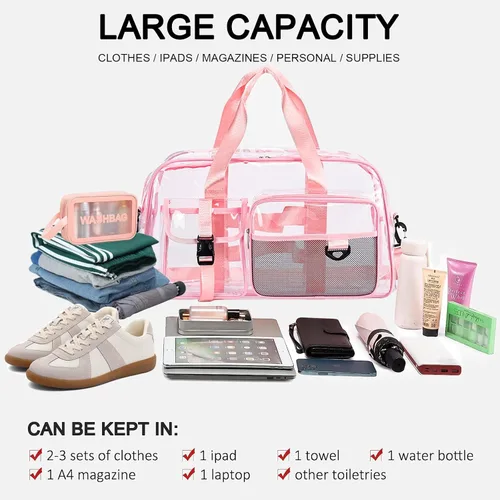 Miniatura 263 de Pequeña bolsa de gimnasio para mujer, bolsa de viaje con compartimento para zapatos