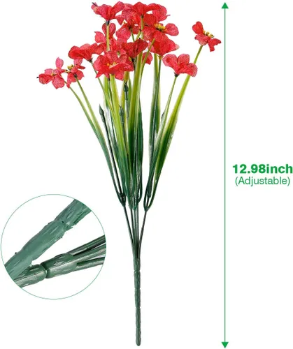 Miniatura 7 de JEMONG - 20 paquetes de flores artificiales para exteriores, resistentes a los rayos UV, flores falsas que no se decoloran, plantas de plástico