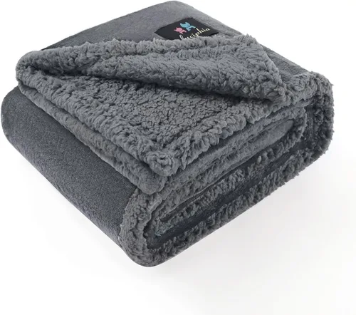 Miniatura 27 de Luciphia Manta de cama impermeable lavable, suave forro polar sherpa reversible para cachorros para perros medianos y grandes, funda protectora