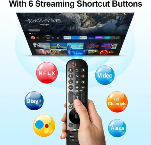 Miniatura 6 de Control remoto de voz de repuesto para LG Smart TV (2019-2024), compatible con Magic Remotes MR20GA, MR21GA, MR22GA, MR23GA, MR24GA, con funciones