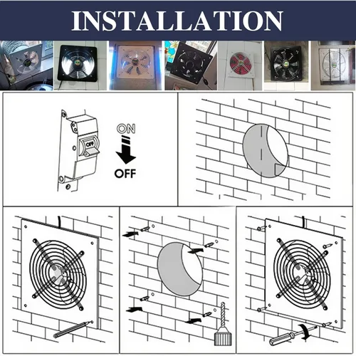 Miniatura 7 de Extractor de pared de 4 pulgadas, 20 W, 117 CFM, potente extractor de ventilación con válvula de retención antirretorno para ventana, baño, conducto