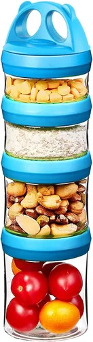 SELEWARE Contenedores apilables portátiles de almacenamiento de alimentos para aperitivos, fórmula en polvo y bebidas, sistema de bloqueo giratorio,