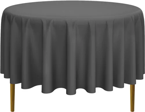 Miniatura 50 de Lann's Linens - 10 manteles redondos de tela de poliéster para bodas/banquetes/restaurantes (varios colores y tamaños)
