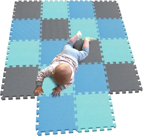 Miniatura 16 de MQIAOHAM® Alfombras de Juego tipo Rompecabezas de 18 Piezas, Alfombra de Juego Suave para Bebés, Baldosas de Espuma Entrelazadas para Niños, Café