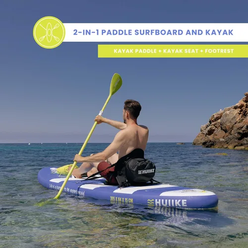 Miniatura 4 de HUIIKE Tabla de Paddle Inflable para Adultos con Accesorios Incluidos, Remo, Aletas, Bomba. Tabla de Stand Up Paddle de Gran Estabilidad