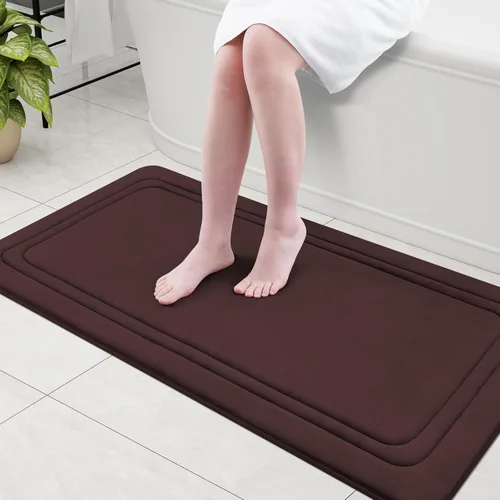 Miniatura 63 de Grandaily Alfombra de baño de espuma viscoelástica de 24 x 16 pulgadas, ultrasuave, antideslizante y absorbente, lavable a máquina, cómoda alfombra