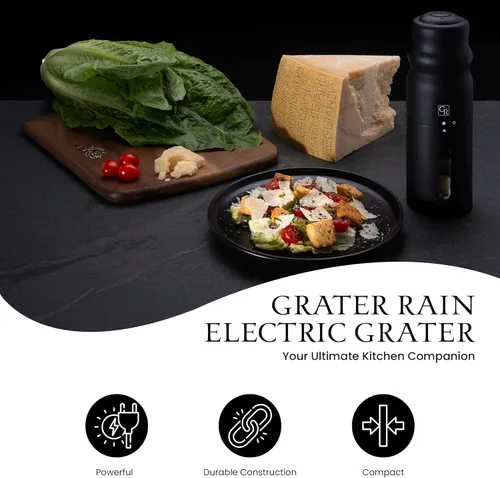 Miniatura 2 de Rallador de queso de lluvia, rallador de queso eléctrico resistente para cocina con opciones de rejilla fina, gruesa y afeitada, apto
