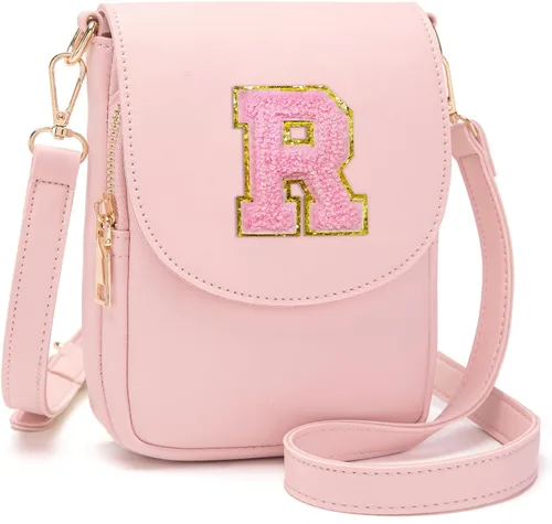 Miniatura 96 de Viverte Bolso Cruzado para Niñas Adolescentes Pequeñas, Bolso Inicial para Celular, Pequeña Cartera para Niños Pequeños, Bolso de Cuero con Tres