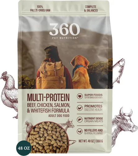 Miniatura 10 de 360 Pet Nutrition Alimento crudo liofilizado para perros – Receta de carne de res con hígado y órganos, alta proteína con omega-3, frutas, verduras